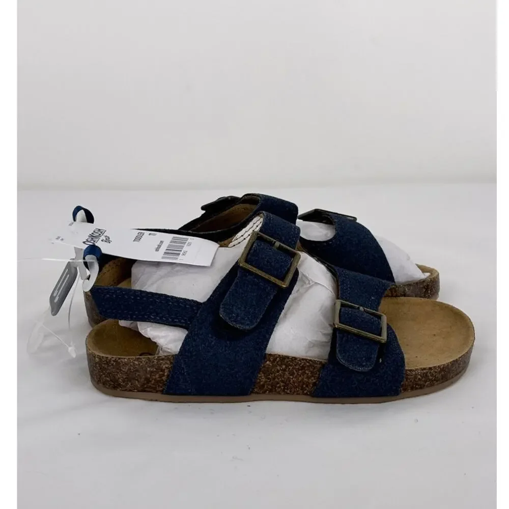 OshKosh B'Gosh Boys Bruno Sandal Navy Blue Size 11 New Slip On Little Kid